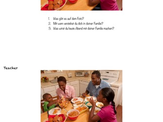 new GCSE style photo card - Friends, Family and Relationships - German