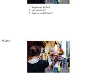 new GCSE style photo card - Technology and Social Media - German