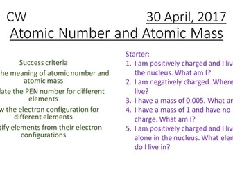 Atomic Mass and Atomic Number