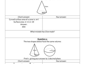 Clumsy Clive On Perimeter, Area and Volume