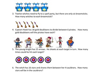 Division - Fantasy based worksheet KS 1