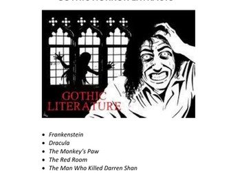 Extracts from Gothic Horror texts for KS3