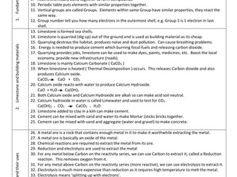 Science: C1 AQA Exam Cheat Sheet