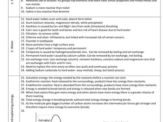 Science: C3 Chemistry Cheat Sheet