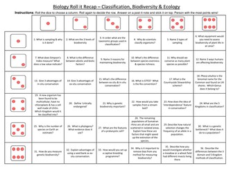 OCR AS Biology Biodiversity, ecology & classification Revision activity