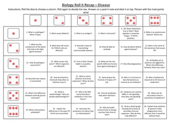 OCR AS Biology Disease Revision Activity