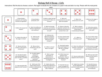 OCR AS Biology Cells Revision activity