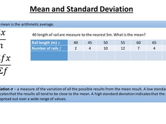 Mean and standard deviation