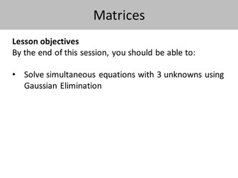 Gaussian elimination