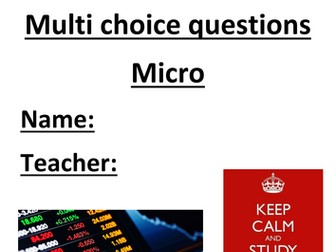 Multi choice question booklet - Economics