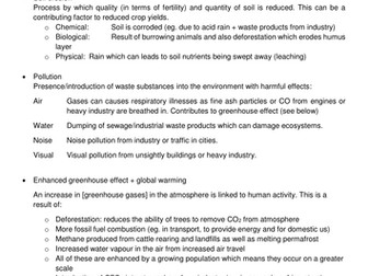 (I)GCSE Economic Development affecting the Environment Revision Notes