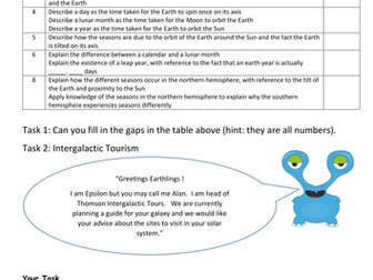 Y7 Space Assessment New KS3