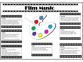 Film Music Composition Placemat