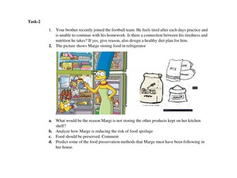 NUTRIENTS IN FOOD- SOLO ASSESSMENT SHEET