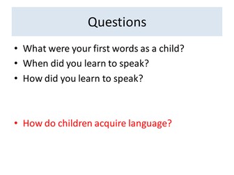 A Level Language Acquisition Theories