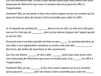 Aider les pauvres reading and listening lesson