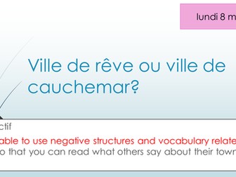 Ville de reve ou ville de cauchemar Studio Higher and Foundation new French GCSE AQA