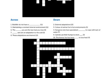 Adaptations Crossword