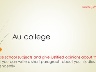 Au college Module 6 new French GCSE Studio