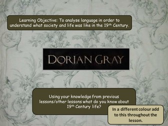 Dorian Grey 19th Century text analysis practice