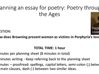 GCSE Planning Analytical Poetry Answers - 'Love through the Ages'
