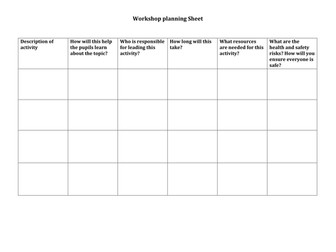 Drama Workshop Planning Sheet