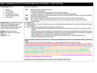 AQA GCSE English Literature Paper 1 - Shakespeare & 19th C Novel - Quick Glance Revision Tool