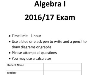 Algebra 1 end of course exam