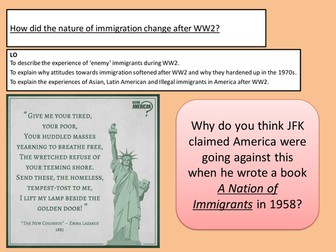 How did the nature of immigration change after WW2? (USA A Level History)