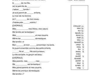 Ma Famille Song/Listening Activity S2 S3