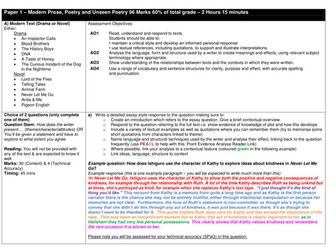 AQA GCSE English Literature Paper 2 - Modern Prose, Poetry & Unseen Poetry - Quick Glance Revision