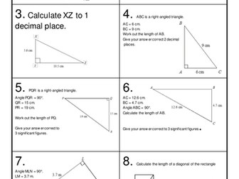 Pythagoras Revision Race with scoreboard