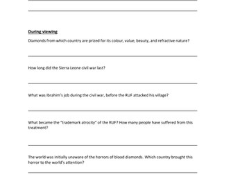 "Blood Diamonds: The True Story" - Viewing Guide and Teacher's Guide