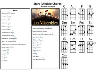 Stars (Les Miserables) - Piano and Ukulele Chords