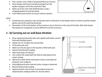 AQA A level Chemistry Required Practical summary