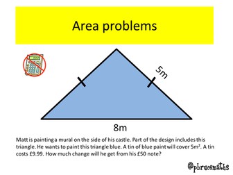 Worded Area Problems