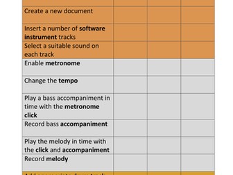 Logic Pro 9 - I Can... (Assessment Sheet)