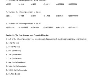 Truncation Worksheet (including error intervals)