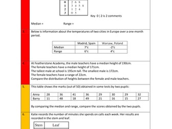 Comparing distributions skills check