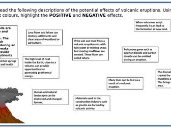 Effects of a Volcanic Eruption Starter Activity