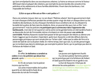 A2 French Speaking- La haine