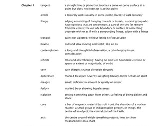 Word List and Definitions for Tuck Everlasting