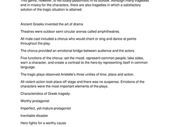GREEK TRAGEDY IN BLOOD BROTHERS KS3 KS4