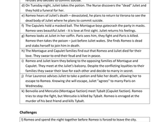 'Romeo and Juliet' Timeline Sort