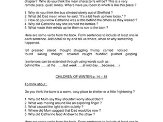 CHILDREN OF WINTER Guided Reading / Comprehension unit of work