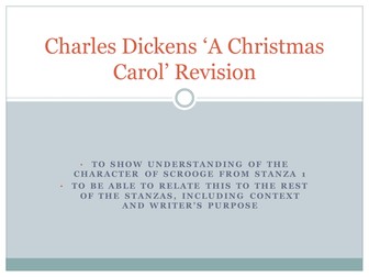 Charles Dickens 'A Christmas Carol' Revision KS4 GCSE Literature