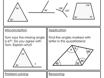 Mastery Maths - Angles - Solve missing angle problems