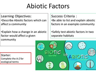 Measuring Abiotic Factors New GCSE Biology