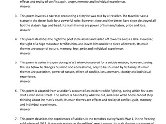 Guess the Poem Revision Quiz - Power and Conflict