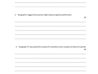 Edexcel Biology A level Questions on the Unit 5 scientific article June 2017 legacy